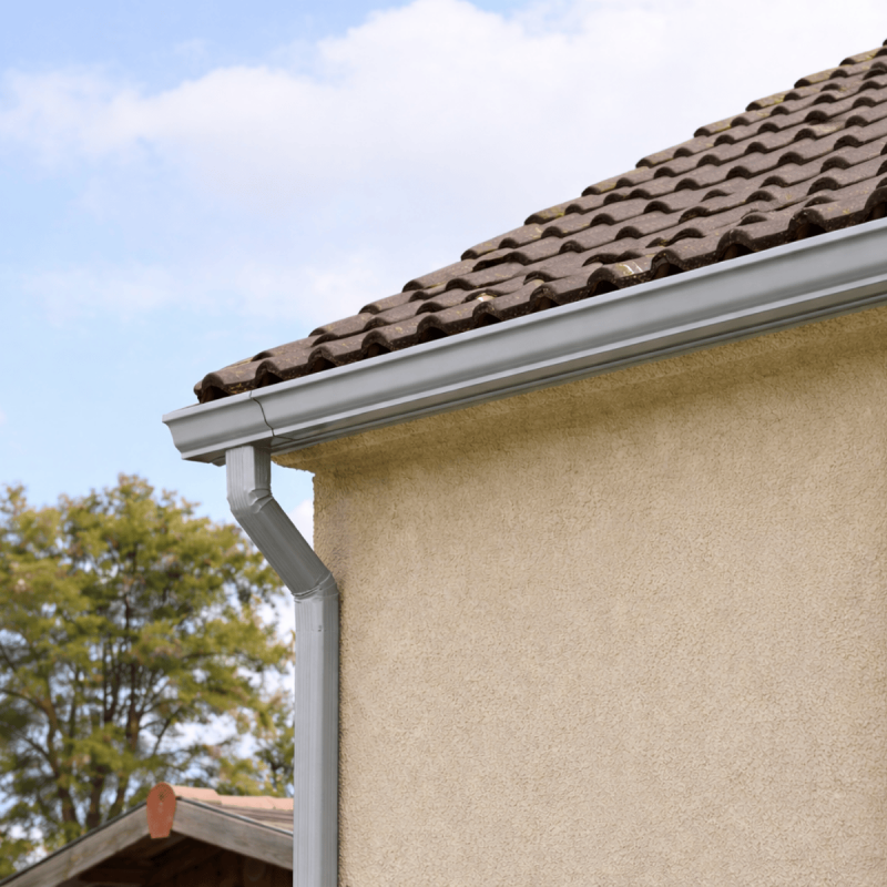 Gouttière Aluminium gris métal G300 - 1 mètre