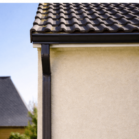 Tuyau de descente Rectangulaire aluminium Gris ardoise 60X80 - 2 mètres 