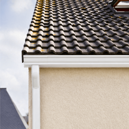 Col de cygne aluminium LISSE Blanc 60X80 (pour déport de toit inférieur à 25 CM)