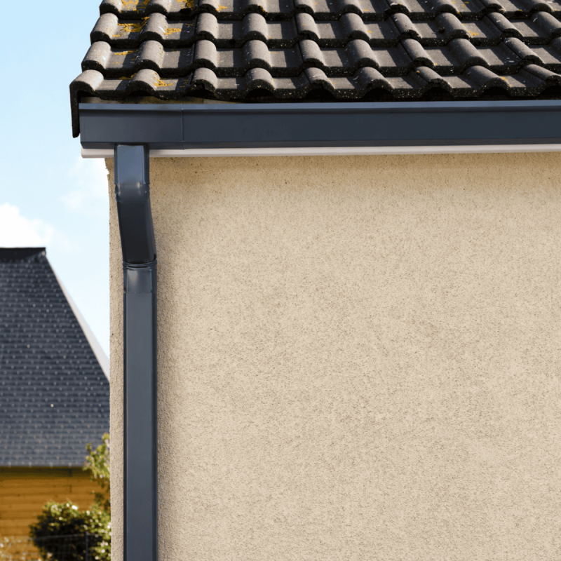 Tuyau de descente Rectangulaire aluminium LISSE Gris ardoise 60X80 - 2 mètres 