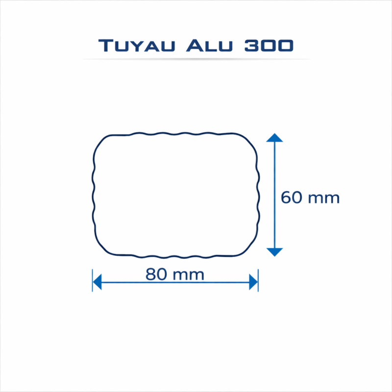 Tuyau de descente Rectangulaire aluminium noir 60X80 - 2 mètres 