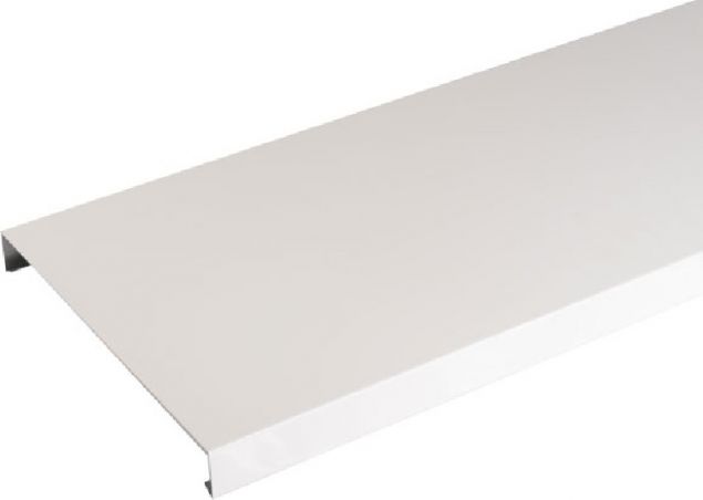 Couvertine aluminium Blanc RAL 9010 - Longueur 2 mètres - Largeur 480 ( largeur intérieure 460 mm ) - Retours 30 mm