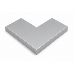 Angle couvertine aluminium 0,7 mm gris métal 9006 à 90°