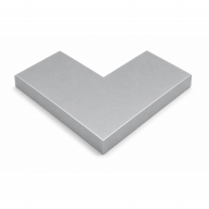 Angle couvertine aluminium 0,7 mm gris métal 9006 à 90°