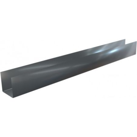 Pliage U aluminium Gris ardoise RAL 7016 - Longueur 2 mètres - A: 50 mm - B: 86 mm - C: 20 mm