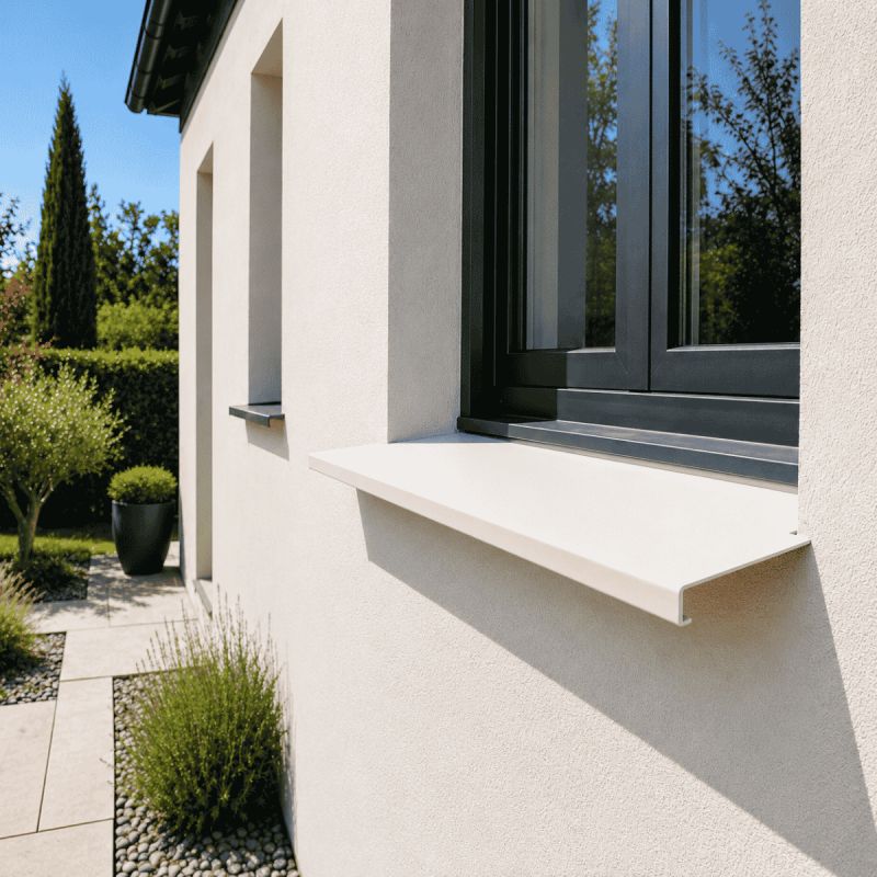 Appui de fenêtre Aluminium blanc 1 mm - 2M