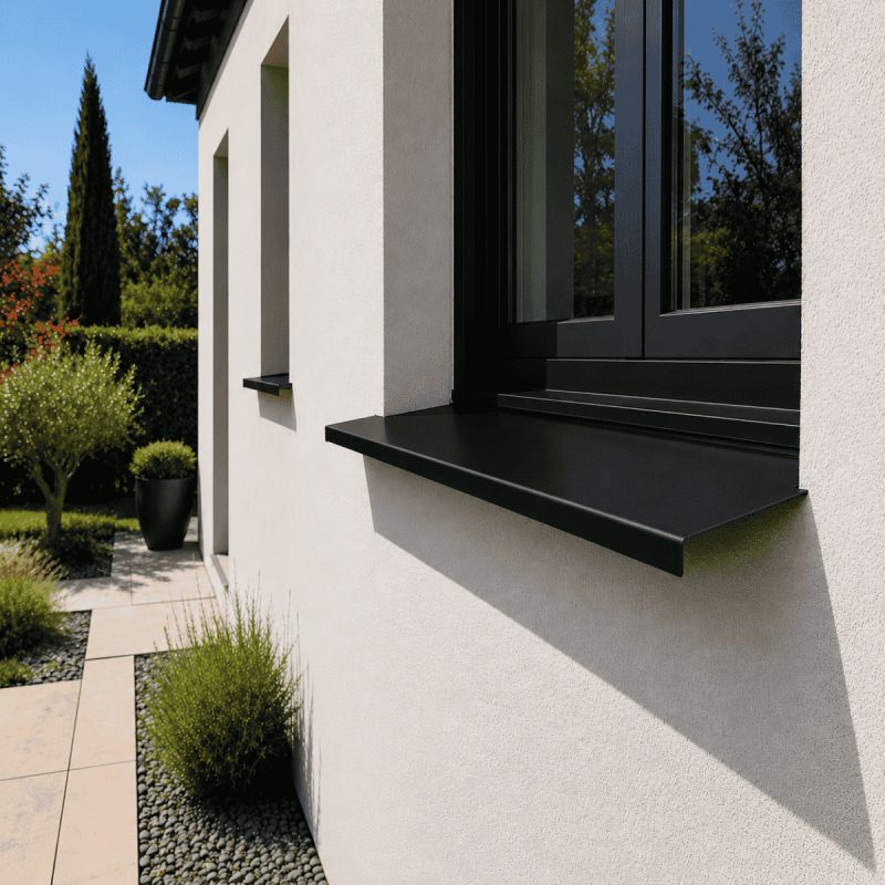 Appui de fenêtre Aluminium noir 1 mm - 2M