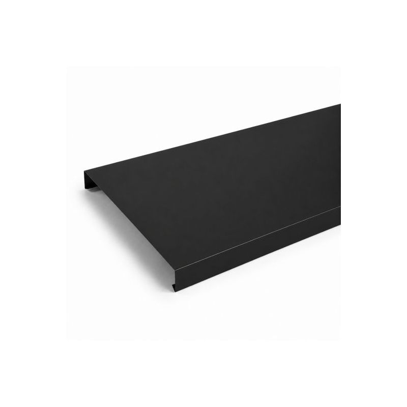 Couvertine aluminium 1 mm noir RAL 9005 - Longueur 2 mètres - Développé 270 ( largeur intérieure 250 mm) - Retours : 60 mm