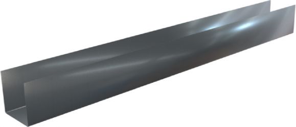Pliage U aluminium Gris ardoise RAL 7016 - Longueur 2 mètres - A: 20 mm - B: 55 mm - C: 100 mm