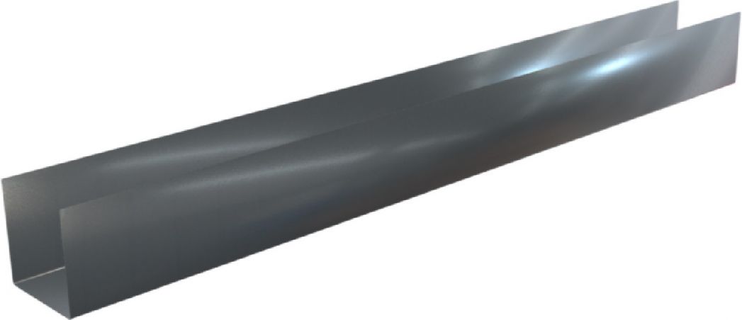 Pliage U aluminium Gris ardoise RAL 7016 - Longueur 2 mètres - A: 20 mm - B: 55 mm - C: 100 mm