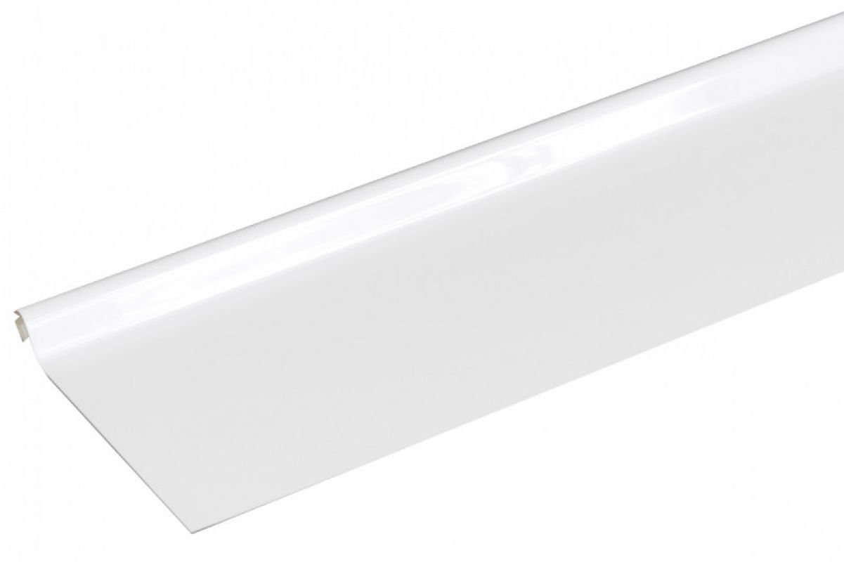 Bande de rive astragale aluminium Blanc RAL 9010 - Longueur 2 mètres - Développé 230 ( surface utile 170 mm )