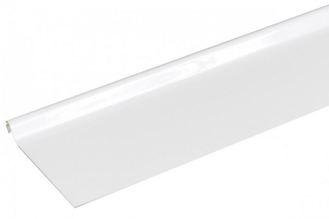 Bande de rive astragale aluminium Blanc RAL 9010 - Longueur 2 mètres - Développé 230 ( surface utile 170 mm )