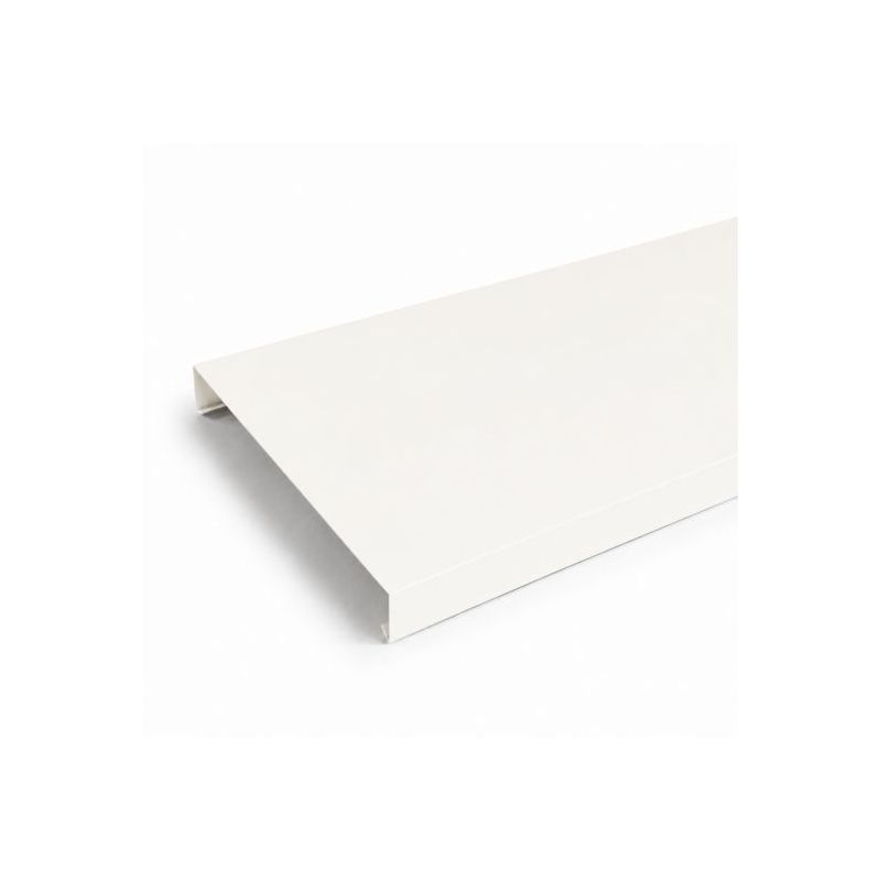 Couvertine aluminium blanc RAL 9010 (1 mm) - Longueur 2 mètres - Largeur: 440 mm - Retour : 50 mm - Pince: 20 mm