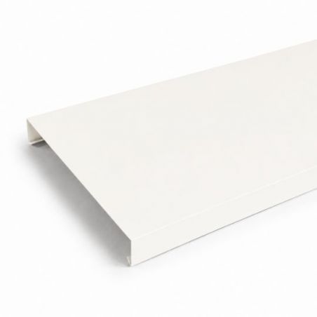 Couvertine aluminium blanc RAL 9010 (1 mm) - Longueur 2 mètres - Largeur: 440 mm - Retour : 50 mm - Pince: 20 mm