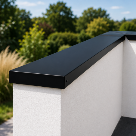 Couvertine aluminium 0,7 mm ECO Noir RAL 9005 - 2 mètres