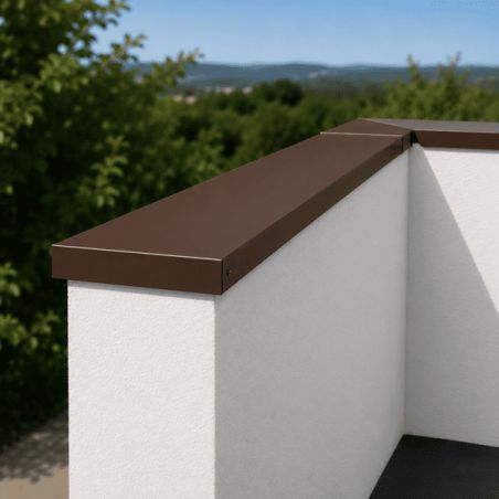 Angle couvertine acier galva laqué 0,5 mm Brun RAL 8017 à 90°